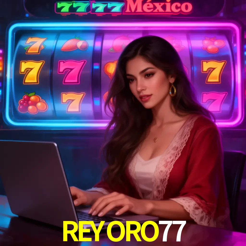 REYORO77 Slots - tragamonedas, RTP y control Tragamonedas REYORO77 con símbolos, saldo móvil y reglas de apuesta visibles